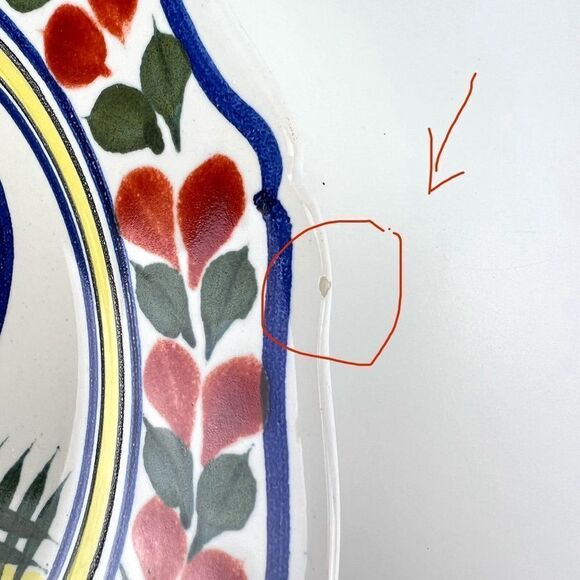 Henriot Quimper France Multicolor Rooster 10" Wall Hang Plate Hand Painted - Picture 6 of 7